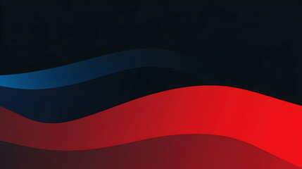 Abstract background with red and blue wavy lines against a dark background.