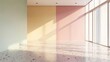 © Ariestia - Empty Room with Pastel Walls and Terrazzo Floor