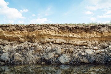 Wall Mural - water's edge near cliff