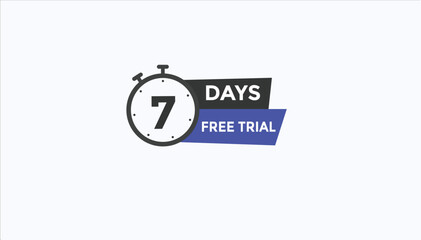 Wall Mural - 7 days free trial Countdown number banner templates. time icon. Vector Illustration 
