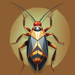 Wall Mural - vector illustration of cockroach