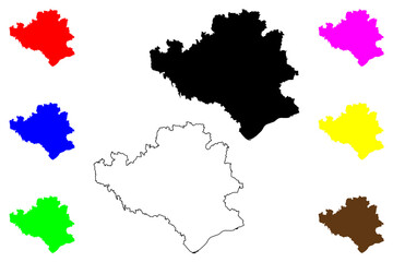  Rottal-Inn district (Federal Republic of Germany, rural district Lower Bavaria, Free State of Bavaria) map vector illustration, scribble sketch Rottal Inn map