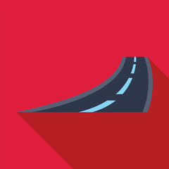 Sticker - Simple vector illustration of a flat design asphalt road turning corner disappearing into the background