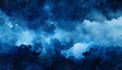 Wall Mural - Watercolor night sky with stars.