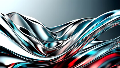 Chrome Metal Wave Abstract Background