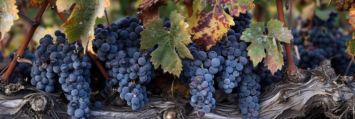 Wall Mural - Mature Cabernet Sauvignon grapes ready for harvest