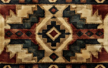 Wall Mural - 8. **Full-size Southwestern rug pattern with a seamless array of earthy tones and geometric designs**