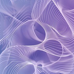 A swirling white line pattern of spirals and curves, placed on a gradient background that transitions from light lavender to dark purple, creating a fluid and dynamic design. 8k UHD, suitable 