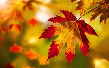 Autumn Leaves and Warm Light Thanksgiving Background for Posters