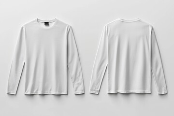 White Long Sleeve Tshirt Mockup Isolated created with Generative AI