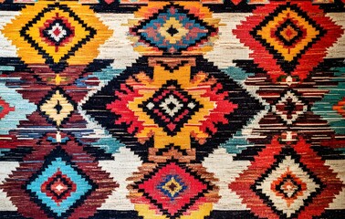 Wall Mural - 39. **Full-size seamless kilim rug design with bold geometric patterns**