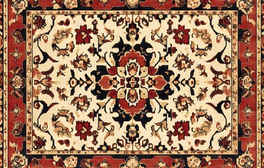 Wall Mural - 40. **Full-size seamless vintage rug pattern with intricate floral and geometric designs**