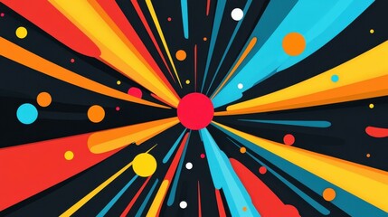 Canvas Print - Explore vibrant speed and dot lines in this modern abstract vector background, perfect for bold designs and illustrations.