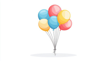 Sticker - A sleek, modern balloon icon in flat design, ideal for adding a festive touch to holiday celebrations.