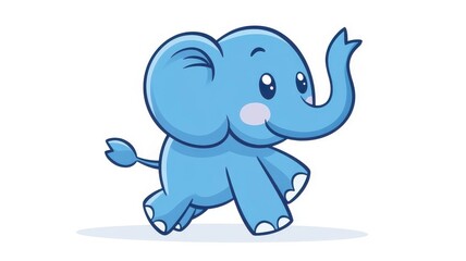 Sticker - A playful elephant cartoon character with vibrant colors and playful animation, perfect for kids projects and ads.