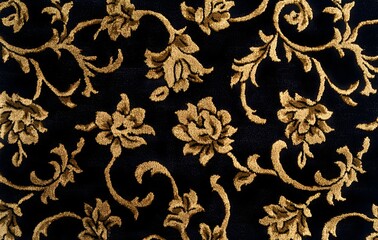 Wall Mural - 17. **Full-size seamless velvet-textured rug pattern in deep, luxurious tones**