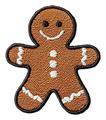 gingerbread man patch for festive crafts, cut out - stock png.