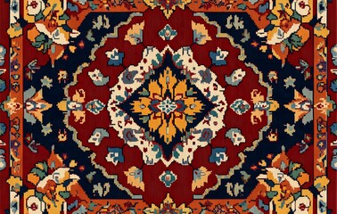 Wall Mural - 18. **Full-size seamless Anatolian rug design with intricate geometric and floral elements**