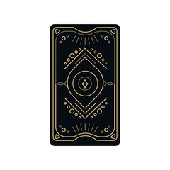 Wall Mural - Tarot card cover magic symbols with frames on the edges, linear style.