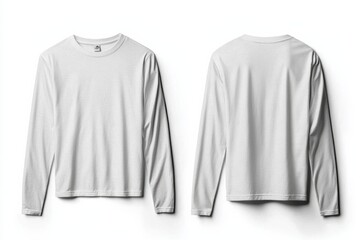 White Long Sleeve Tshirt Mockup Isolated created with Generative AI