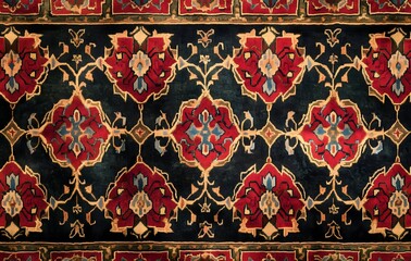 Wall Mural - 46. **Full-size classic Turkish rug design with a seamless pattern of intricate geometric and floral motifs**