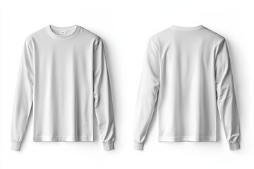 White Long Sleeve Tshirt Mockup Isolated created with Generative AI