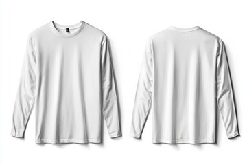 White Long Sleeve Tshirt Mockup Isolated created with Generative AI