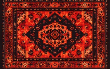 Wall Mural - 43. **Full-size traditional Afghan rug pattern featuring a seamless array of rich, detailed designs**