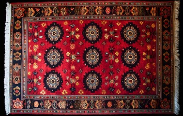 Wall Mural - 43. **Full-size traditional Afghan rug pattern featuring a seamless array of rich, detailed designs**
