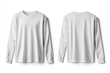 White Long Sleeve Tshirt Mockup Isolated created with Generative AI