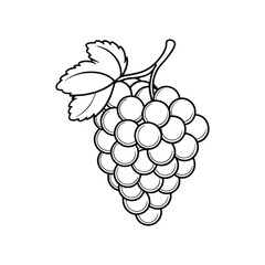 Wall Mural - Modern Grape Icon. Thin Black Line Illustration for a Clean Look