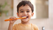 © Niks Ads - indian little child brushing teeth with brush