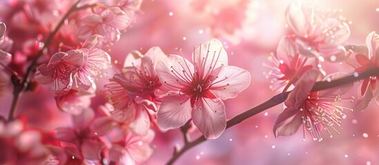 Sticker - sakura blossom. Copy space image. Place for adding text and design