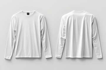 White Long Sleeve Tshirt Mockup Isolated created with Generative AI