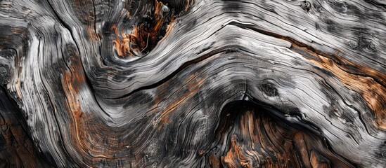 Wall Mural - Close up photograph of the grain patterns in a weathered maple log. Copy space image. Place for adding text and design