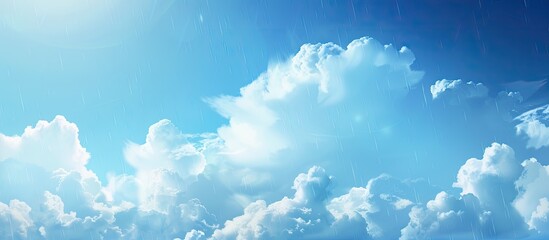 Canvas Print - blue sky with clouds and raincloud showcasing the beauty of nature and providing copy space for adding text