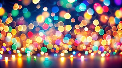 Wall Mural - Vibrant burst of colorful bokeh lights in blurred background for creative and festive designs