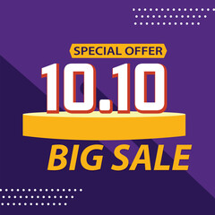 Poster - 10.10 Shopping day big sale banner background for business retail promotion vector for banner, poster, social media. Vector illustration, EPS 10