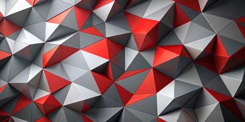 Wall Mural - Abstract geometric art featuring red and gray tones in a striking composition