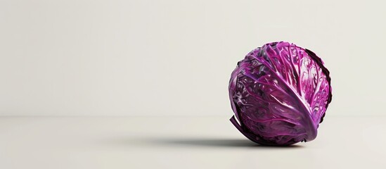 Poster - fresh red cabbage on a white background. Copy space image. Place for adding text and design