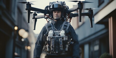 Exoskeleton-equipped drones delivering medical supplies in emergency situations