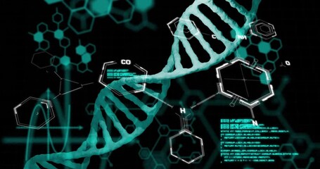 Sticker - DNA strand and molecular structures, scientific research animation