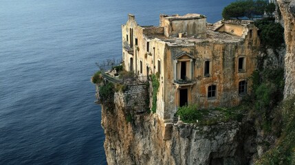 Sticker - Abandoned House on a Cliffside