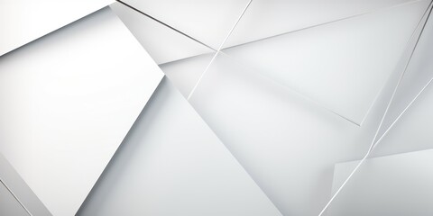 Wall Mural - White background with geometric shapes and shadows, creating an abstract modern design for corporate or technology-inspired design