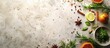 © Ilgun - Herbs and spices on a light stone background Top view with copy space