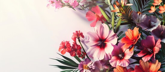 Wall Mural - Variety of flower colors for Summer and Fall. Copy space image. Place for adding text and design