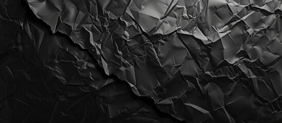 Sticker - Crumpled black paper texture background Creative Design Templates. Copy space image. Place for adding text and design