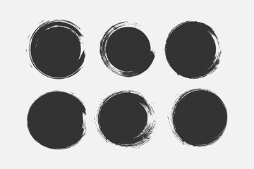 Collection of ink Brush Strokes. Set of vector Grunge Brushes. Dirty textures of banners, boxes, frames and design elements.