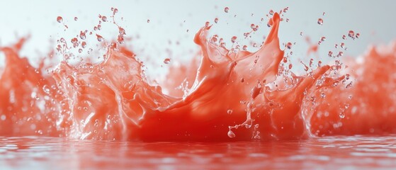 Wall Mural - A splash of orange liquid creating a dramatic crown of droplets