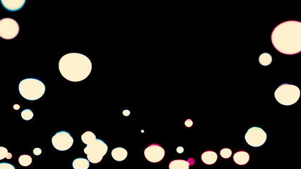 Wall Mural - round abstract flashing lights. design. random flashing and glittering white lights on black backgro